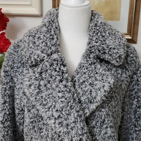 Lucky brand faux fur fleece coat - Picture 4 of 8